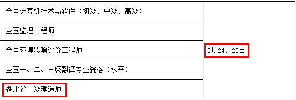 湖北二級(jí)建造師考試時(shí)間