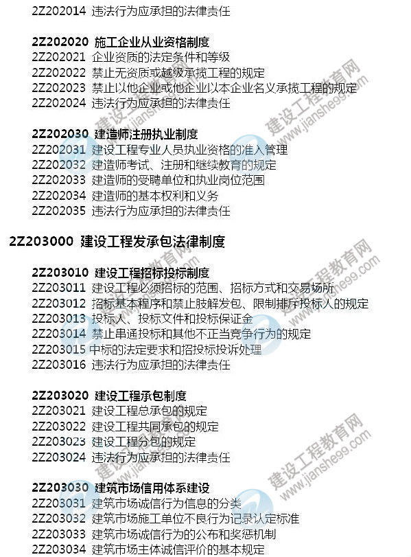 2014年二級建造師《法規(guī)及相關知識》新版教材大綱