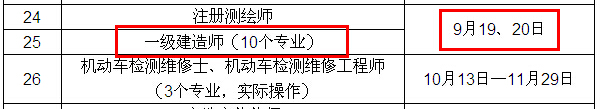 2015年一級建造師考試時間確定為9月19、20日