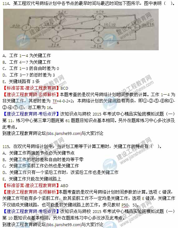 【全網首發(fā)】2015年監(jiān)理工程師《建設工程質量、投資、進度控制》試題及答案