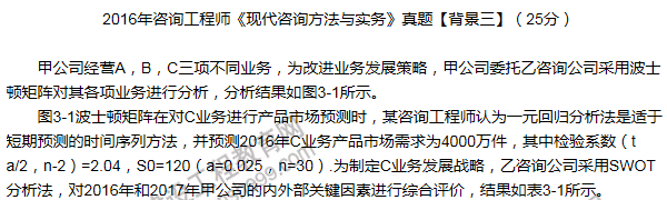 2016年咨詢工程師《現(xiàn)代咨詢方法與實(shí)務(wù)》試題解析（案例三）