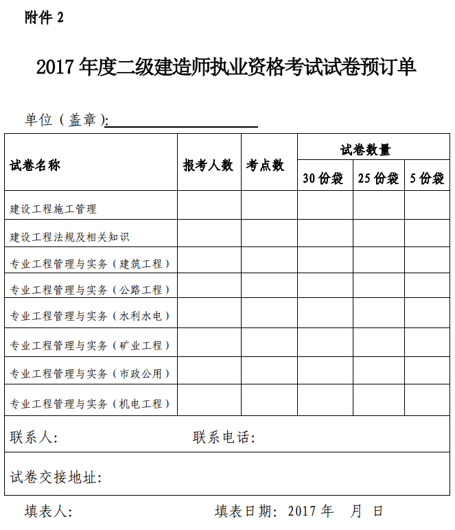 浙江關(guān)于2017年度二級建造師執(zhí)業(yè)資格考試相關(guān)工作的通知