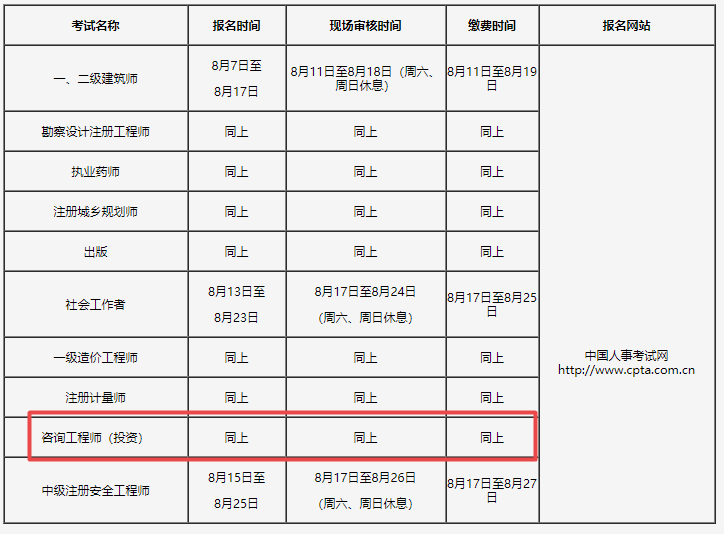 吉林咨詢工程師報名公告