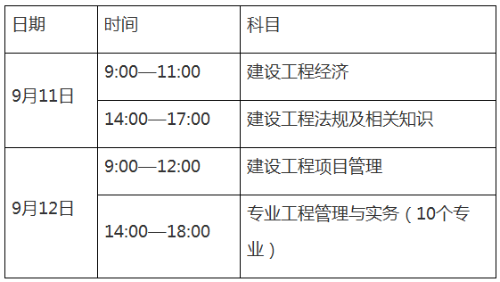 江西2021年一級建造師考試時(shí)間安排