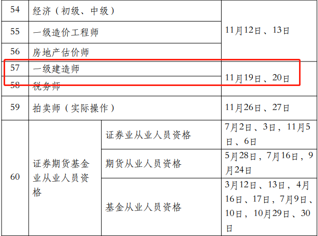 一級(jí)建造師考試時(shí)間