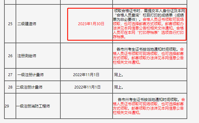 二級(jí)建造師證書領(lǐng)取時(shí)間