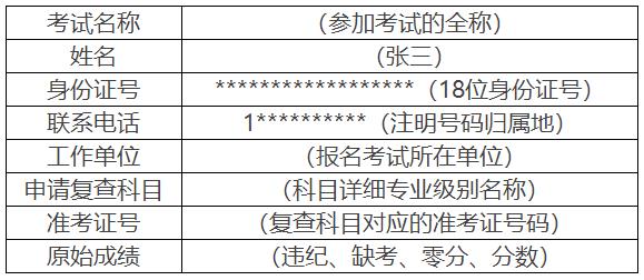 成績復(fù)查申請表